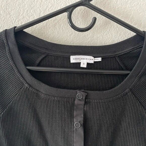 Good American NWT Waffle Thermal Crop Size 5 (2XL) Long Sleeve Tee - Picture 6 of 15